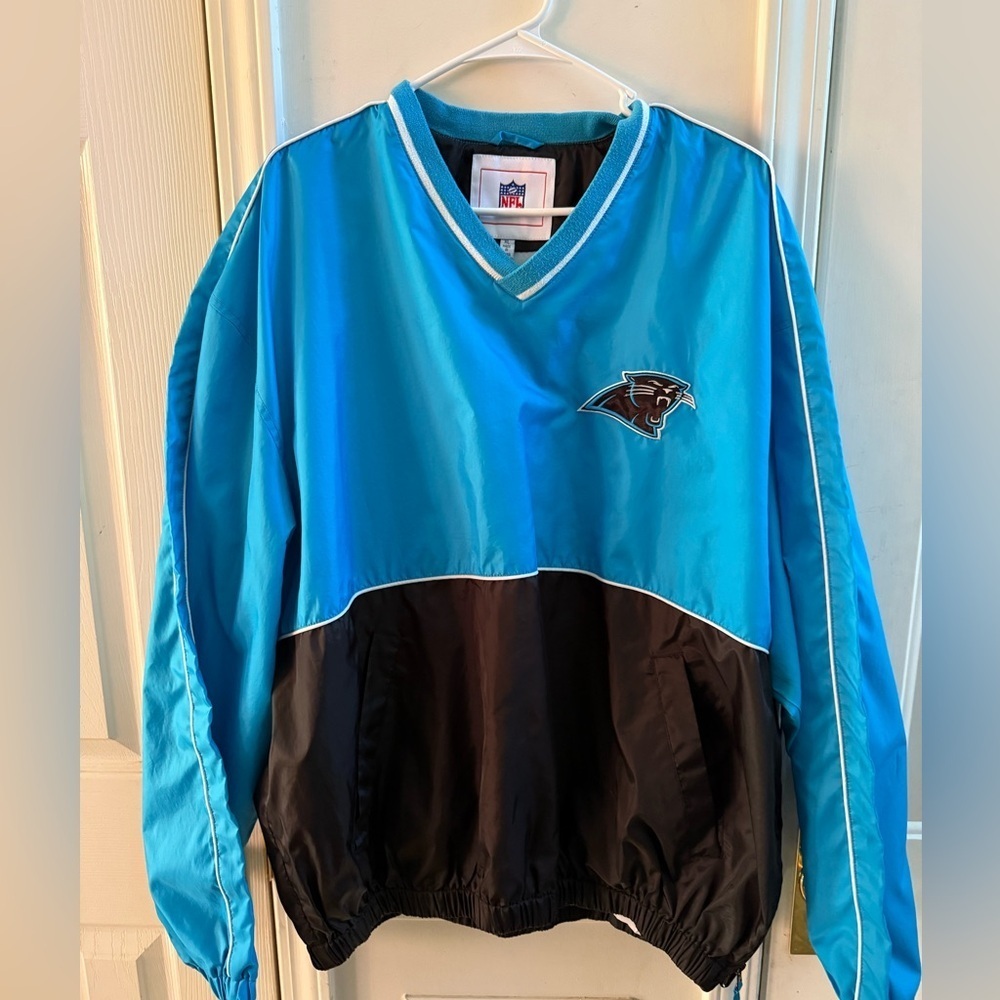 Carolina Panthers Blue and Black Pullover Windbreaker